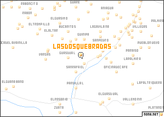 map of Las Dos Quebradas