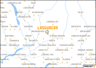 map of Las Guacas