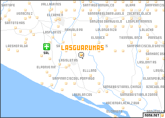 map of Las Guarumas