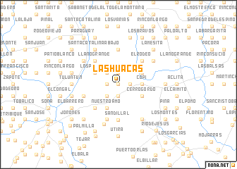 map of Las Huacas