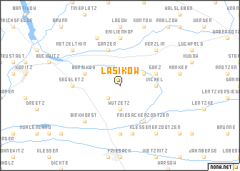 map of Läsikow