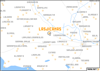 map of Las Jícamas
