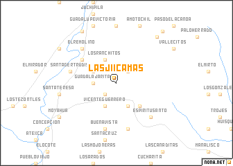 map of Las Jiícamas