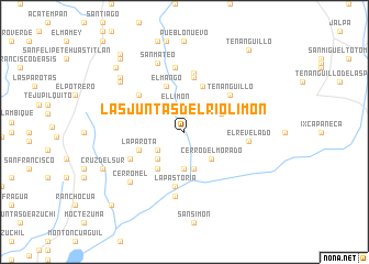 map of Las Juntas del Río Limón