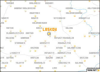 map of Łasków