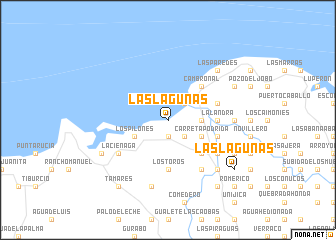 map of Las Lagunas