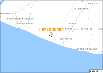 map of Las Lagunas