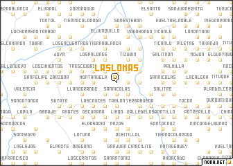 map of Las Lomas