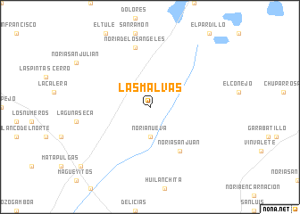 map of Las Malvas