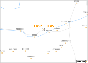 map of Las Mesitas