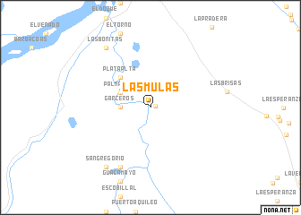 map of Las Mulas