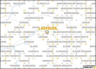 map of Las Pavas