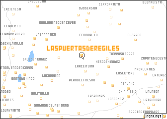 map of Las Puertas de Regiles