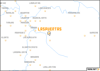 map of Las Puertas