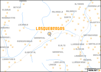map of Las Quebradas