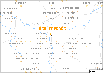 map of Las Quebradas