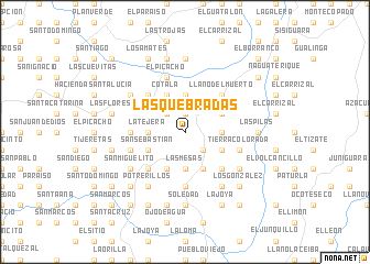 map of Las Quebradas