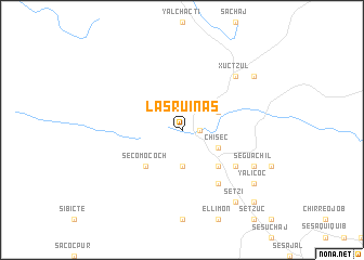 map of Las Ruinas