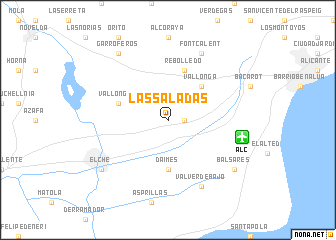 map of Las Saladas