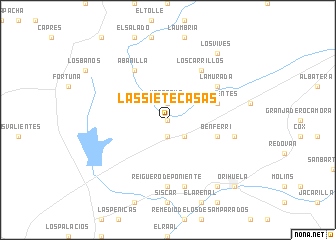 map of Las Siete Casas