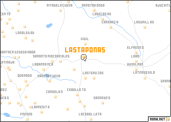 map of Las Taponas