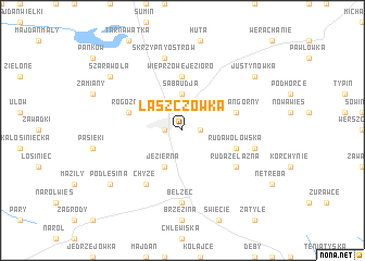 map of Łaszczówka