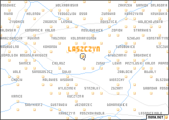 map of Łaszczyn