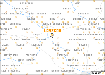 map of Łaszków