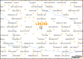 map of Łaszów
