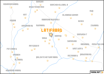 map of Latīfābād