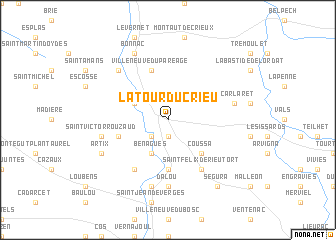 map of La Tour-du-Crieu