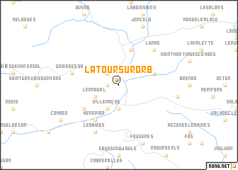 map of La Tour-sur-Orb