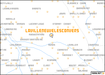 map of La Villeneuve-les-Convers