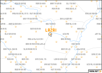 map of Lažai