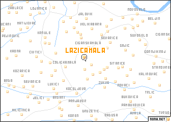 map of Lazica Mala