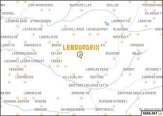 map of Le Bourdeix