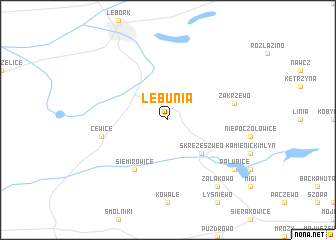 map of Łebunia