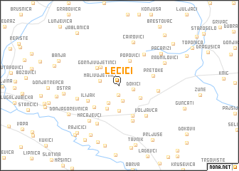 map of Lečići