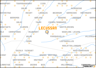 map of Lécussan