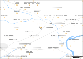 map of Lédenon