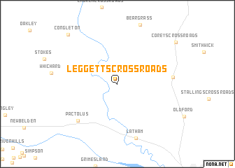 map of Leggetts Crossroads