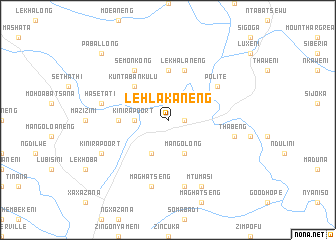 map of Lehlakaneng