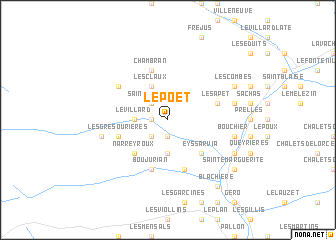 map of Le Poët