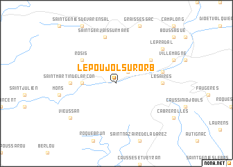 map of Le Poujol-sur-Orb