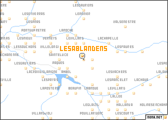 map of Les Ablandens