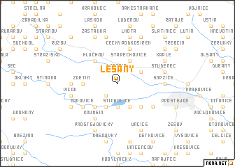 map of Lešany