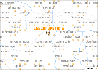 map of Les Chauvetons