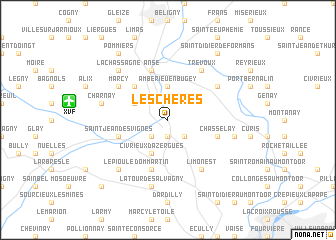 map of Les Chères
