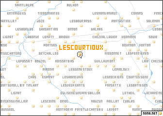map of Les Courtioux