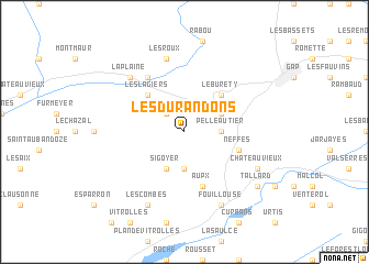 map of Les Durandons
